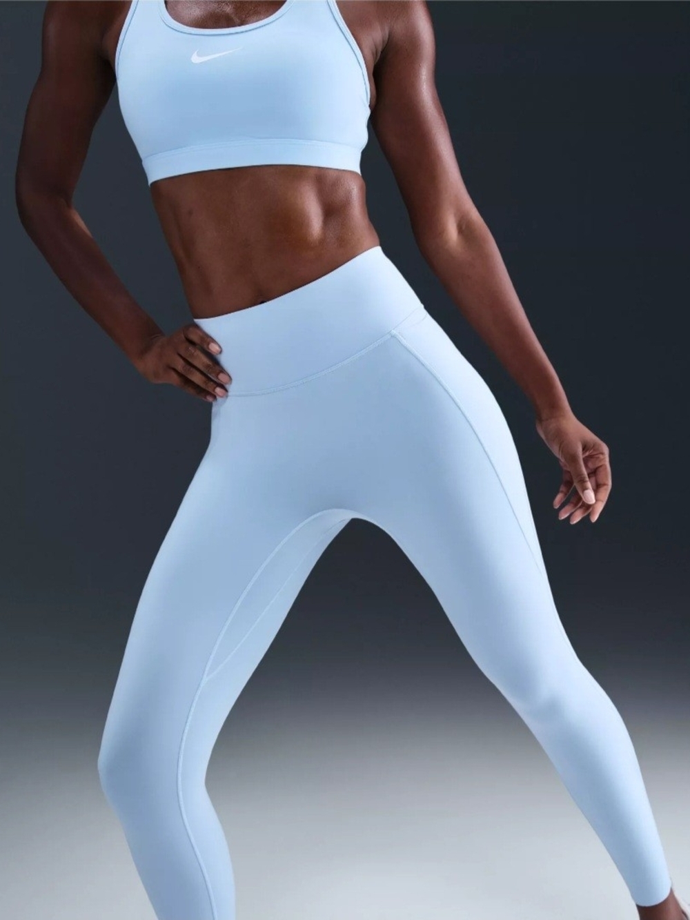 Nike Universa Med Support High- Waist 7/8 Leggings In Celestine Blue, NWT - Picture 3 of 11